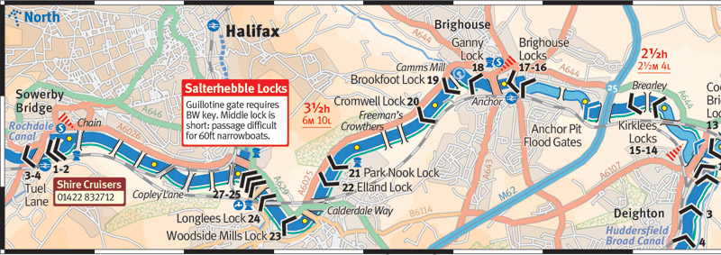 Waterways World Calder & Hebble map